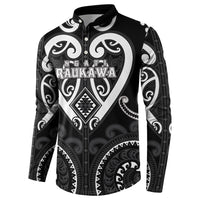 Custom Aotearoa Ngati Raukawa Button Sweatshirt Maori Tribal Pattern LT05 - Polynesian Pride