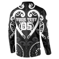 Custom Aotearoa Ngati Raukawa Button Sweatshirt Maori Tribal Pattern LT05 - Polynesian Pride