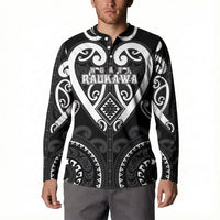 Custom Aotearoa Ngati Raukawa Button Sweatshirt Maori Tribal Pattern LT05 - Polynesian Pride
