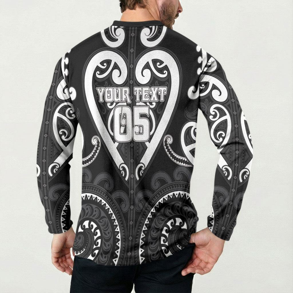 Custom Aotearoa Ngati Raukawa Button Sweatshirt Maori Tribal Pattern LT05 - Polynesian Pride