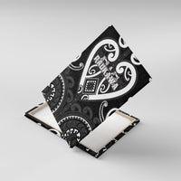 Aotearoa Ngati Raukawa Canvas Wall Art Maori Tribal Pattern LT05 With Frame Black - Polynesian Pride