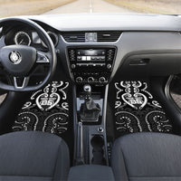Custom Aotearoa Ngati Raukawa Car Mats Maori Tribal Pattern LT05 Set 2pcs - Front Black - Polynesian Pride