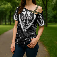 Custom Aotearoa Ngati Raukawa Cross Shoulder Shirt Maori Tribal Pattern LT05 - Polynesian Pride