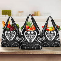 Aotearoa Ngati Raukawa Grocery Bag Maori Tribal Pattern LT05 3-pack One Size Black - Polynesian Pride