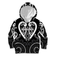 Custom Aotearoa Ngati Raukawa Kid Hoodie Maori Tribal Pattern LT05 Hoodie Black - Polynesian Pride