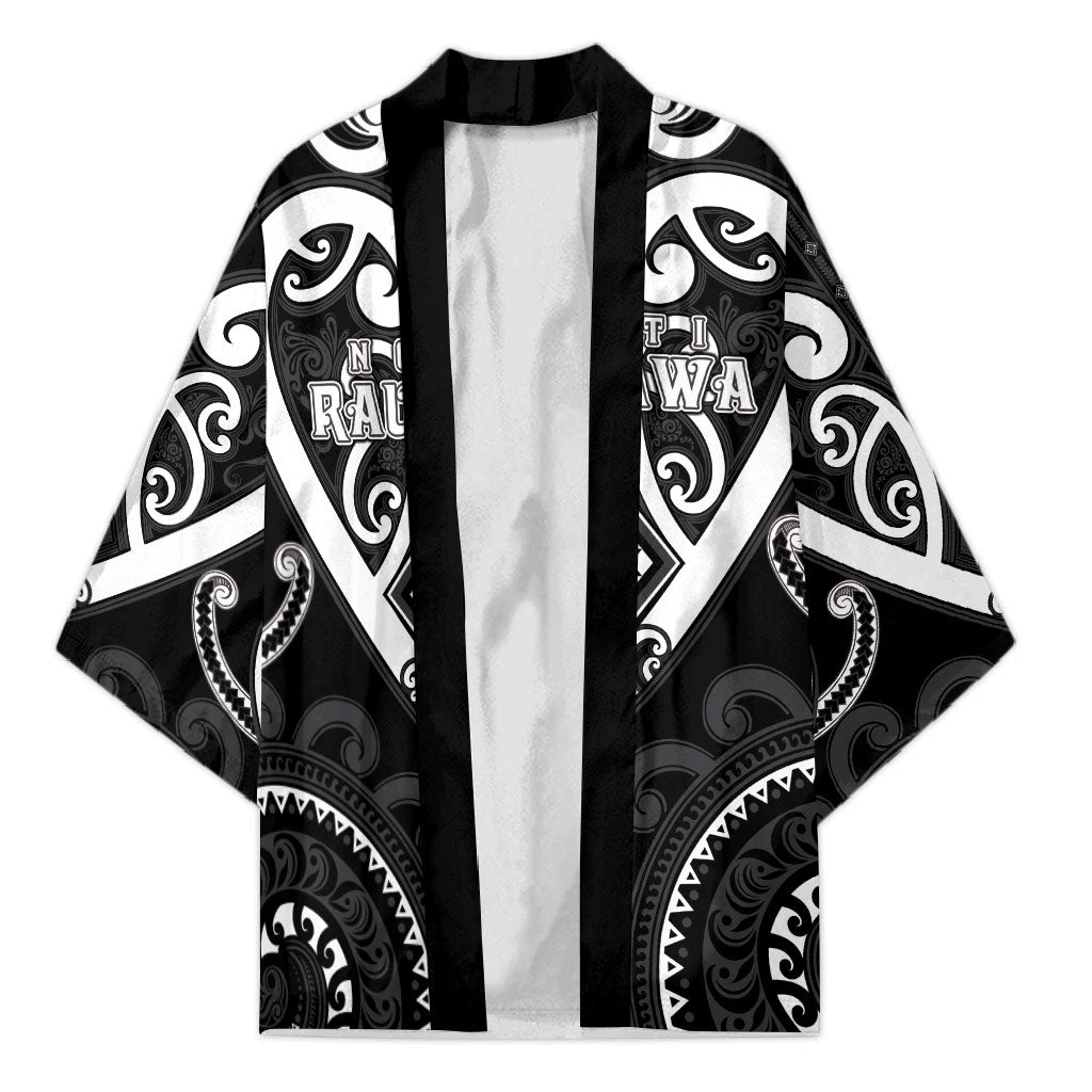 Custom Aotearoa Ngati Raukawa Kimono Maori Tribal Pattern LT05 Unisex Black - Polynesian Pride