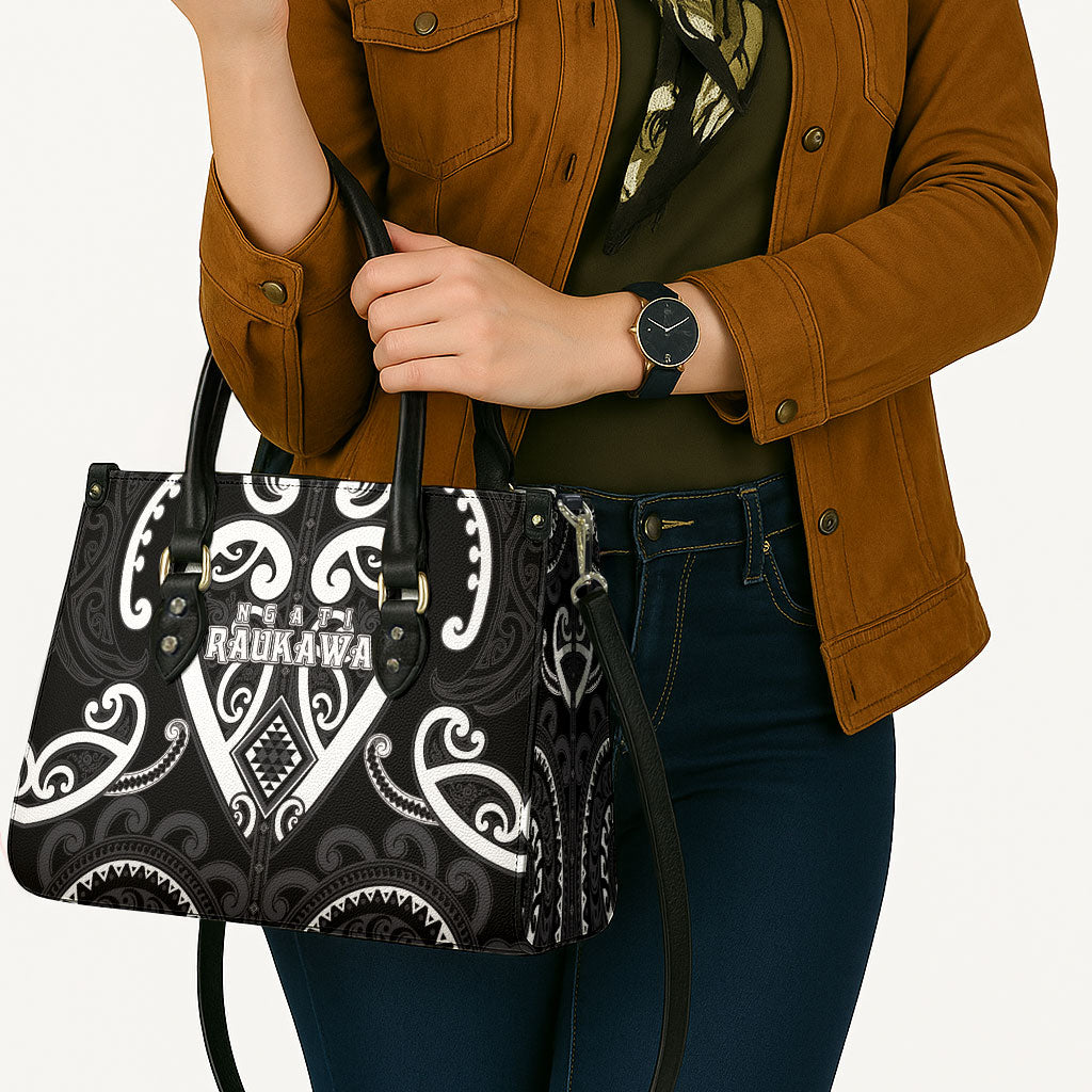 Aotearoa Ngati Raukawa Leather Bag Maori Tribal Pattern LT05 - Polynesian Pride