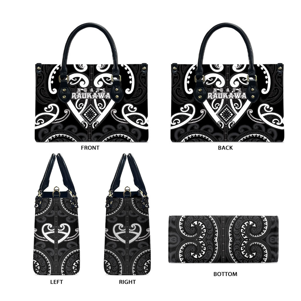 Aotearoa Ngati Raukawa Leather Bag Maori Tribal Pattern LT05 - Polynesian Pride