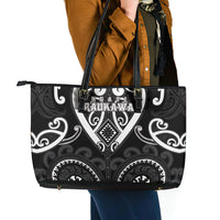Aotearoa Ngati Raukawa Leather Tote Bag Maori Tribal Pattern LT05 - Polynesian Pride