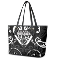 Aotearoa Ngati Raukawa Leather Tote Bag Maori Tribal Pattern LT05 - Polynesian Pride