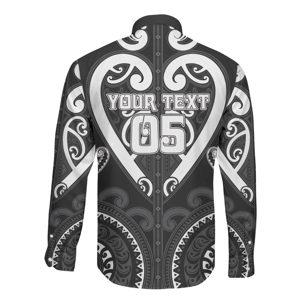 Custom Aotearoa Ngati Raukawa Long Sleeve Button Shirt Maori Tribal Pattern LT05 - Polynesian Pride