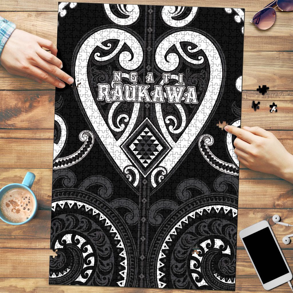 Aotearoa Ngati Raukawa Puzzle Maori Tribal Pattern LT05 Black - Polynesian Pride