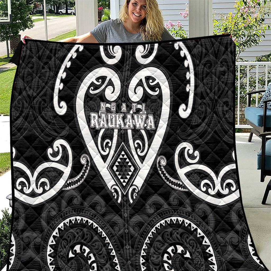 Aotearoa Ngati Raukawa Quilt Maori Tribal Pattern LT05 Black - Polynesian Pride