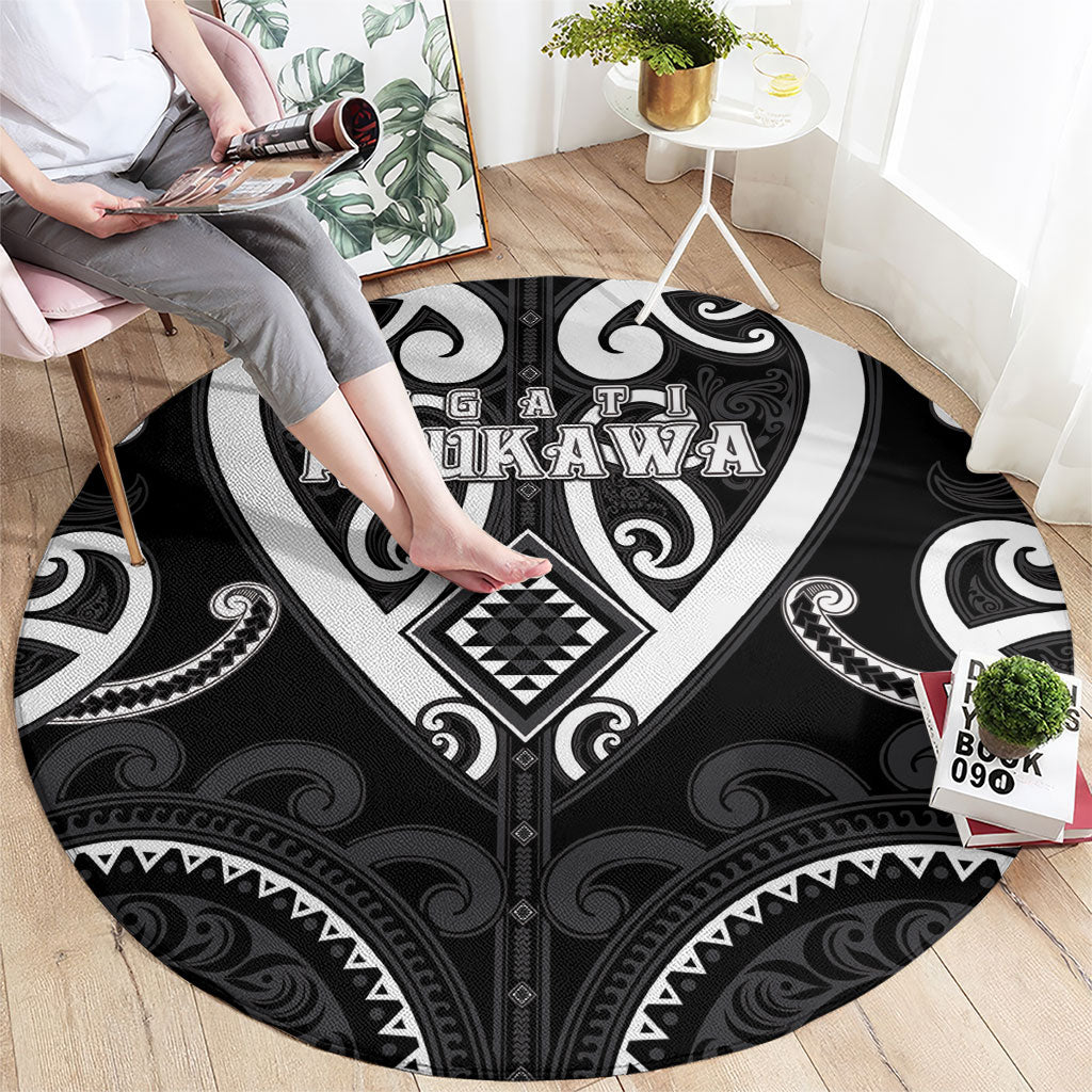 Aotearoa Ngati Raukawa Round Carpet Maori Tribal Pattern LT05 - Polynesian Pride