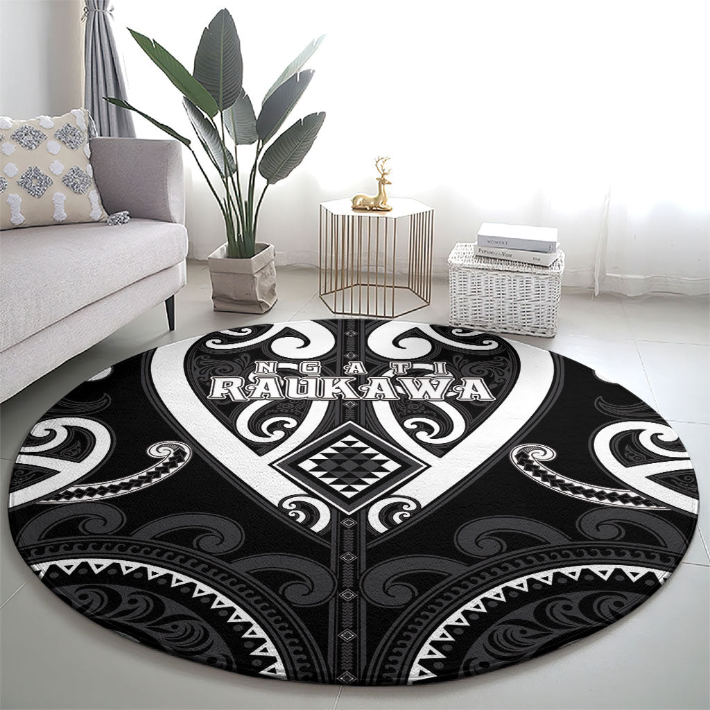 Aotearoa Ngati Raukawa Round Carpet Maori Tribal Pattern LT05 - Polynesian Pride