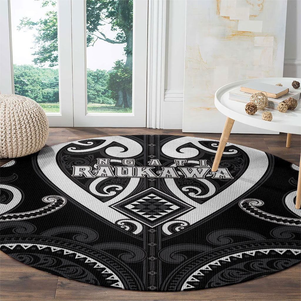 Aotearoa Ngati Raukawa Round Carpet Maori Tribal Pattern LT05 - Polynesian Pride