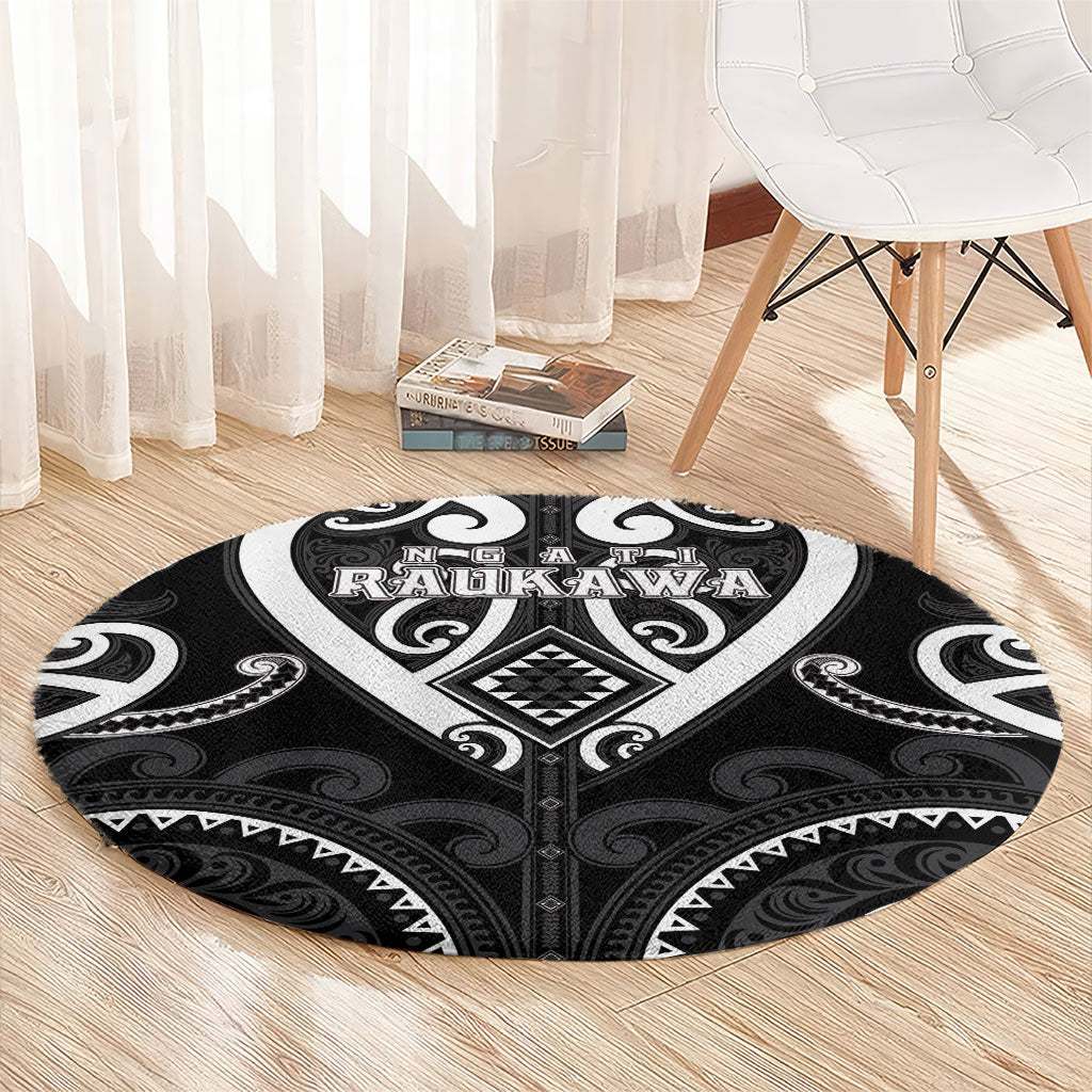 Aotearoa Ngati Raukawa Round Carpet Maori Tribal Pattern LT05 - Polynesian Pride