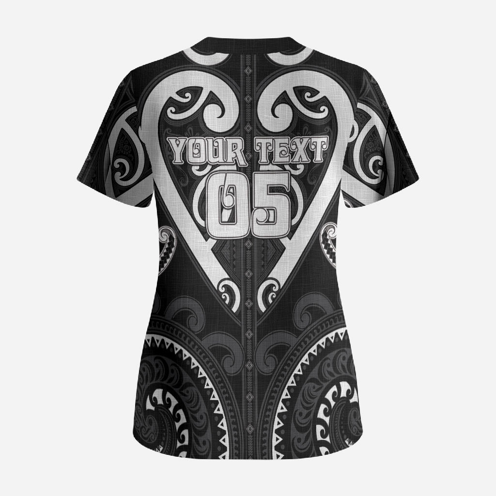 Custom Aotearoa Ngati Raukawa Scrub Top Maori Tribal Pattern LT05 - Polynesian Pride