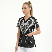 Custom Aotearoa Ngati Raukawa Scrub Top Maori Tribal Pattern LT05 - Polynesian Pride