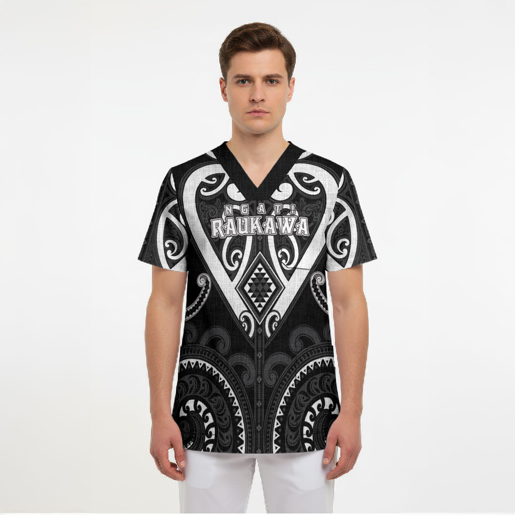 Custom Aotearoa Ngati Raukawa Scrub Top Maori Tribal Pattern LT05 - Polynesian Pride