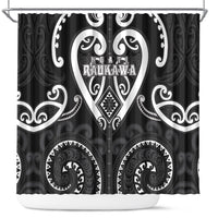 Aotearoa Ngati Raukawa Shower Curtain Maori Tribal Pattern LT05 Black - Polynesian Pride