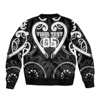 Custom Aotearoa Ngati Raukawa Sleeve Zip Bomber Jacket Maori Tribal Pattern LT05 - Polynesian Pride