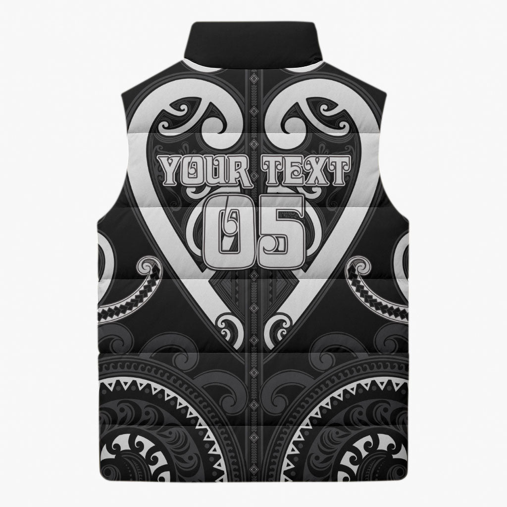Custom Aotearoa Ngati Raukawa Sleeveless Puffer Jacket Maori Tribal Pattern LT05 - Polynesian Pride