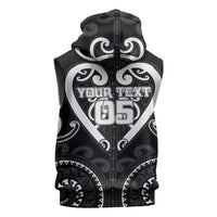 Custom Aotearoa Ngati Raukawa Sleeveless Zip Hoodie Maori Tribal Pattern LT05 - Polynesian Pride