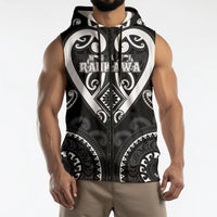 Custom Aotearoa Ngati Raukawa Sleeveless Zip Hoodie Maori Tribal Pattern LT05 - Polynesian Pride