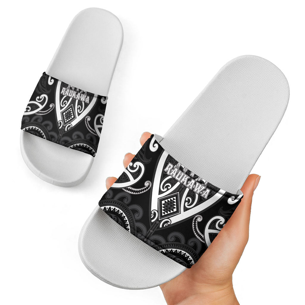 Aotearoa Ngati Raukawa Slide Sandals Maori Tribal Pattern LT05 - Polynesian Pride
