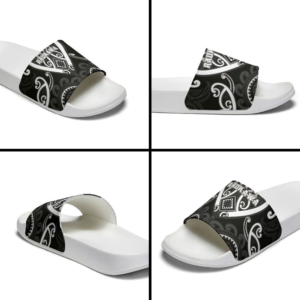 Aotearoa Ngati Raukawa Slide Sandals Maori Tribal Pattern LT05 - Polynesian Pride