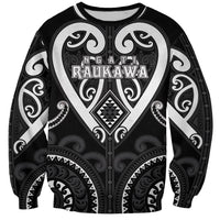 Custom Aotearoa Ngati Raukawa Sweatshirt Maori Tribal Pattern LT05 Unisex Black - Polynesian Pride