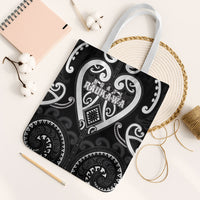 Aotearoa Ngati Raukawa Tote Bag Maori Tribal Pattern LT05 White Strap One Size Black - Polynesian Pride