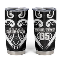 Custom Aotearoa Ngati Raukawa Tumbler Cup Maori Tribal Pattern LT05 Black - Polynesian Pride