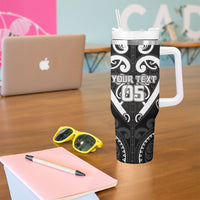 Custom Aotearoa Ngati Raukawa Tumbler With Handle Maori Tribal Pattern LT05 - Polynesian Pride