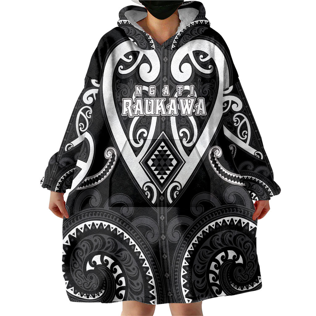 Custom Aotearoa Ngati Raukawa Wearable Blanket Hoodie Maori Tribal Pattern LT05 - Polynesian Pride