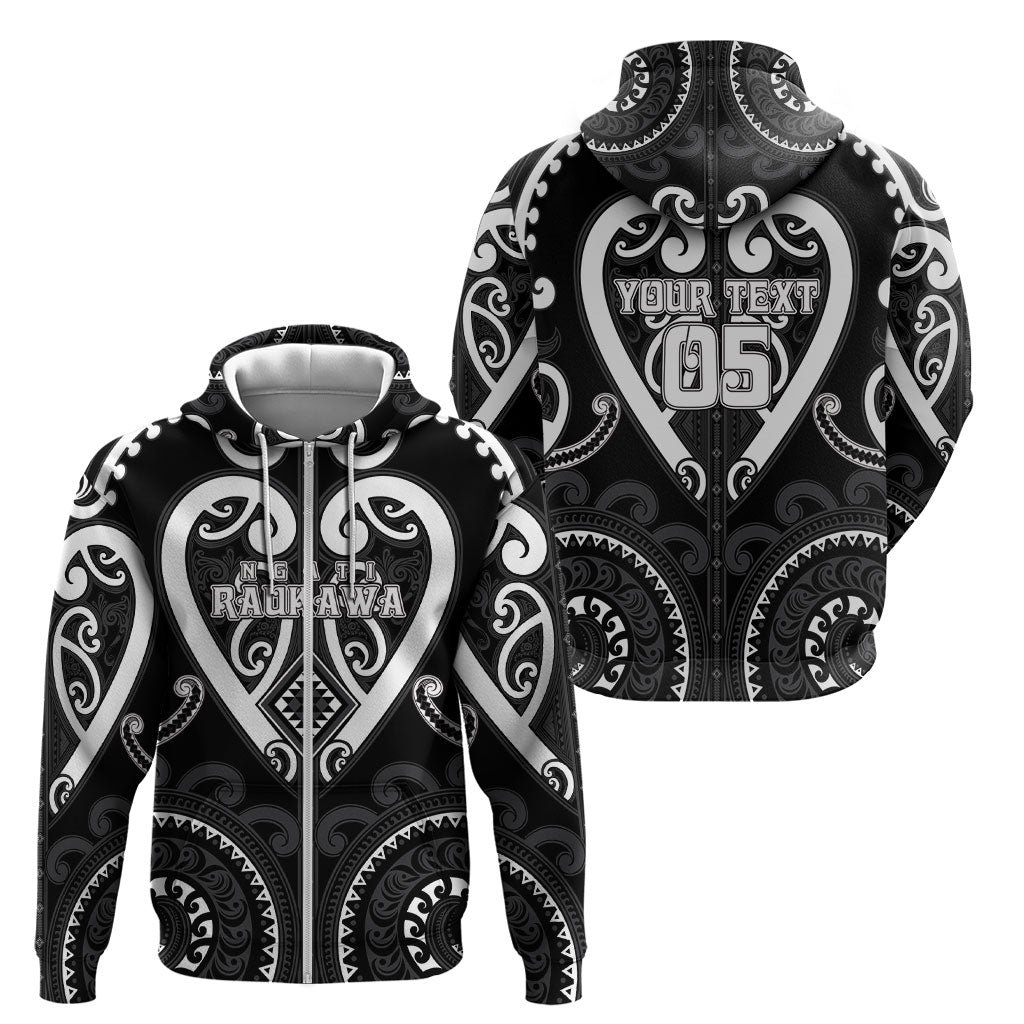 Custom Aotearoa Ngati Raukawa Zip Hoodie Maori Tribal Pattern LT05 - Polynesian Pride