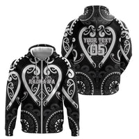 Custom Aotearoa Ngati Raukawa Zip Hoodie Maori Tribal Pattern LT05 - Polynesian Pride
