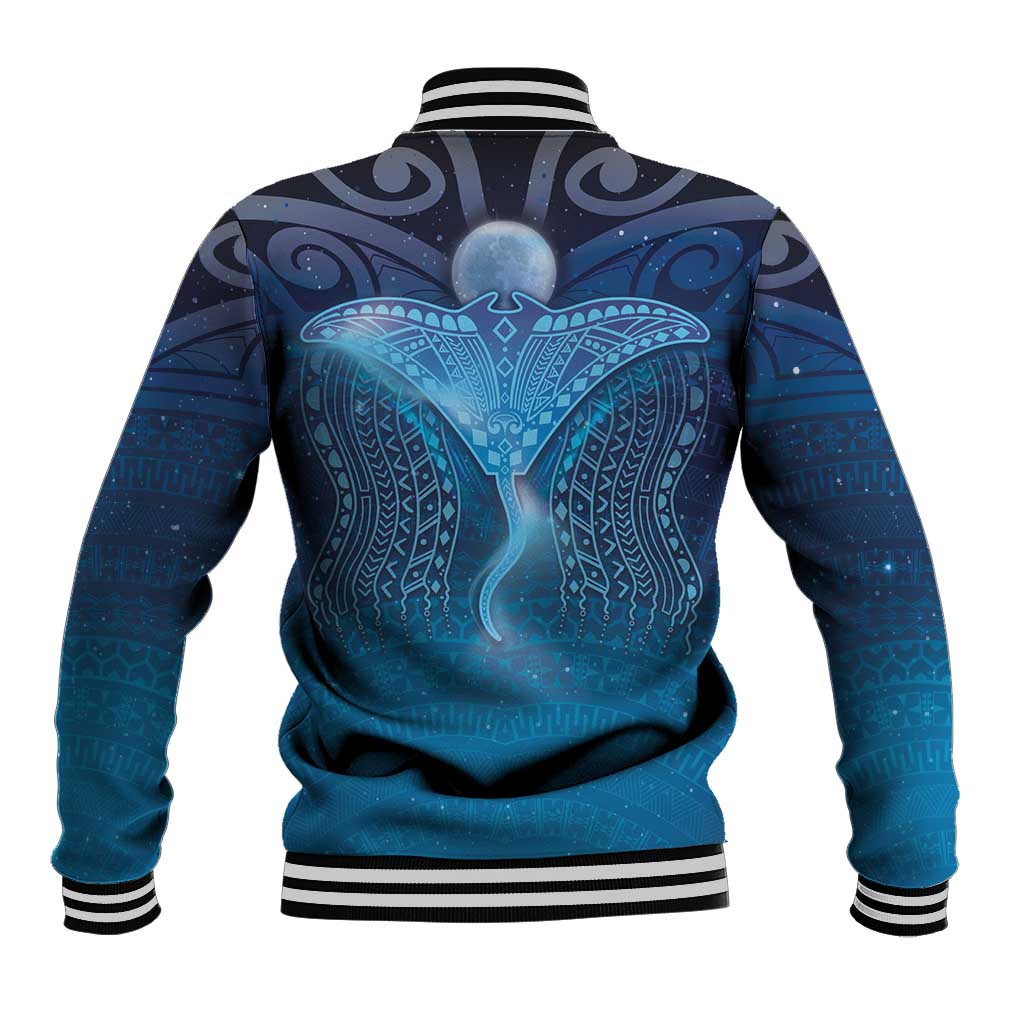 Polynesia Manta Ray Baseball Jacket Let's The Sea Set You Free LT05 - Polynesian Pride