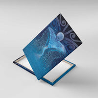 Polynesia Manta Ray Canvas Wall Art Let's The Sea Set You Free LT05 With Frame Blue - Polynesian Pride