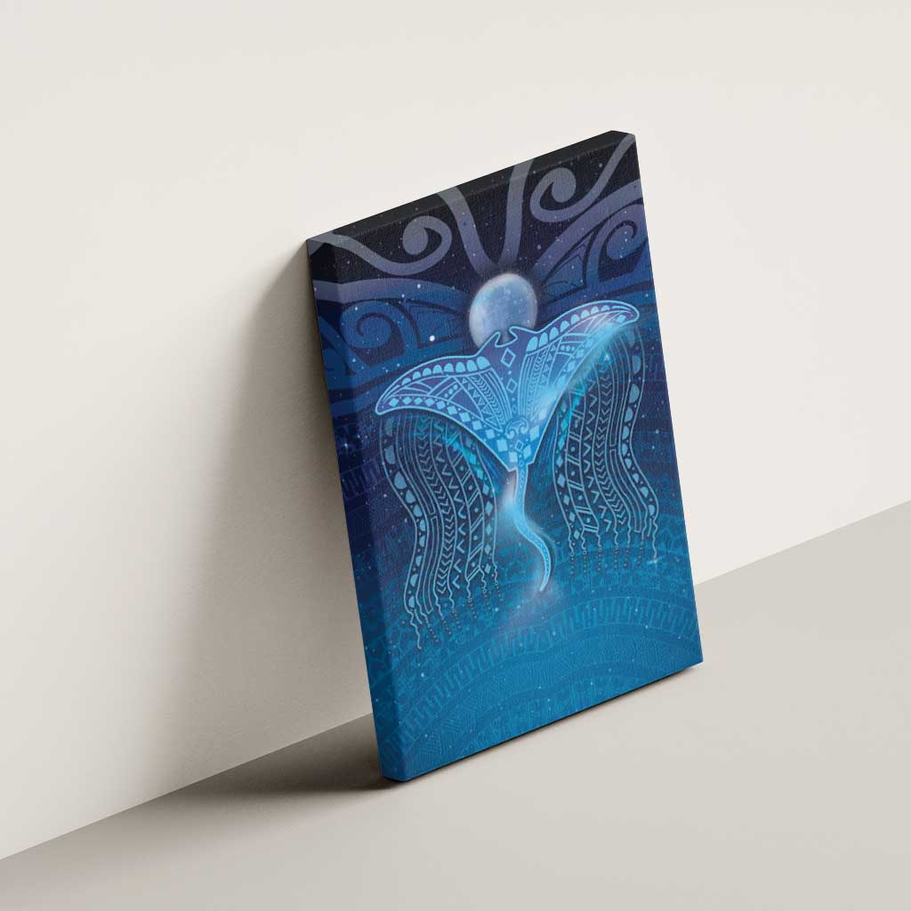 Polynesia Manta Ray Canvas Wall Art Let's The Sea Set You Free LT05 - Polynesian Pride