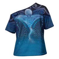 Polynesia Manta Ray Cross Shoulder Shirt Let's The Sea Set You Free LT05 - Polynesian Pride