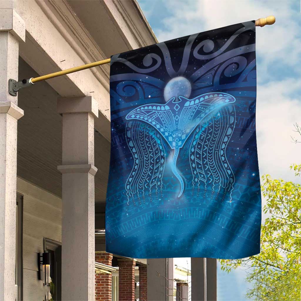 Polynesia Manta Ray Garden Flag Let's The Sea Set You Free LT05 House Flag Blue - Polynesian Pride