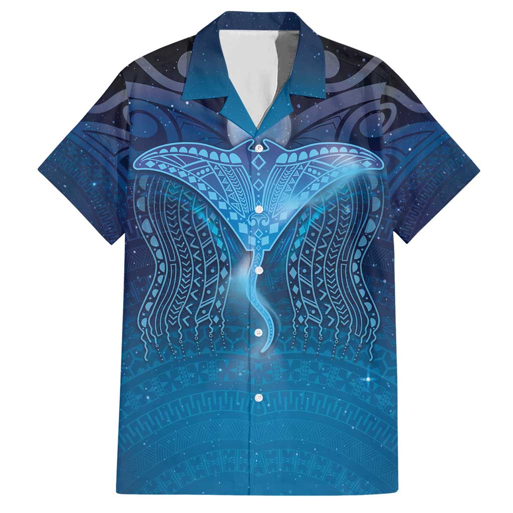 Polynesia Manta Ray Hawaiian Shirt Let's The Sea Set You Free LT05 Blue - Polynesian Pride