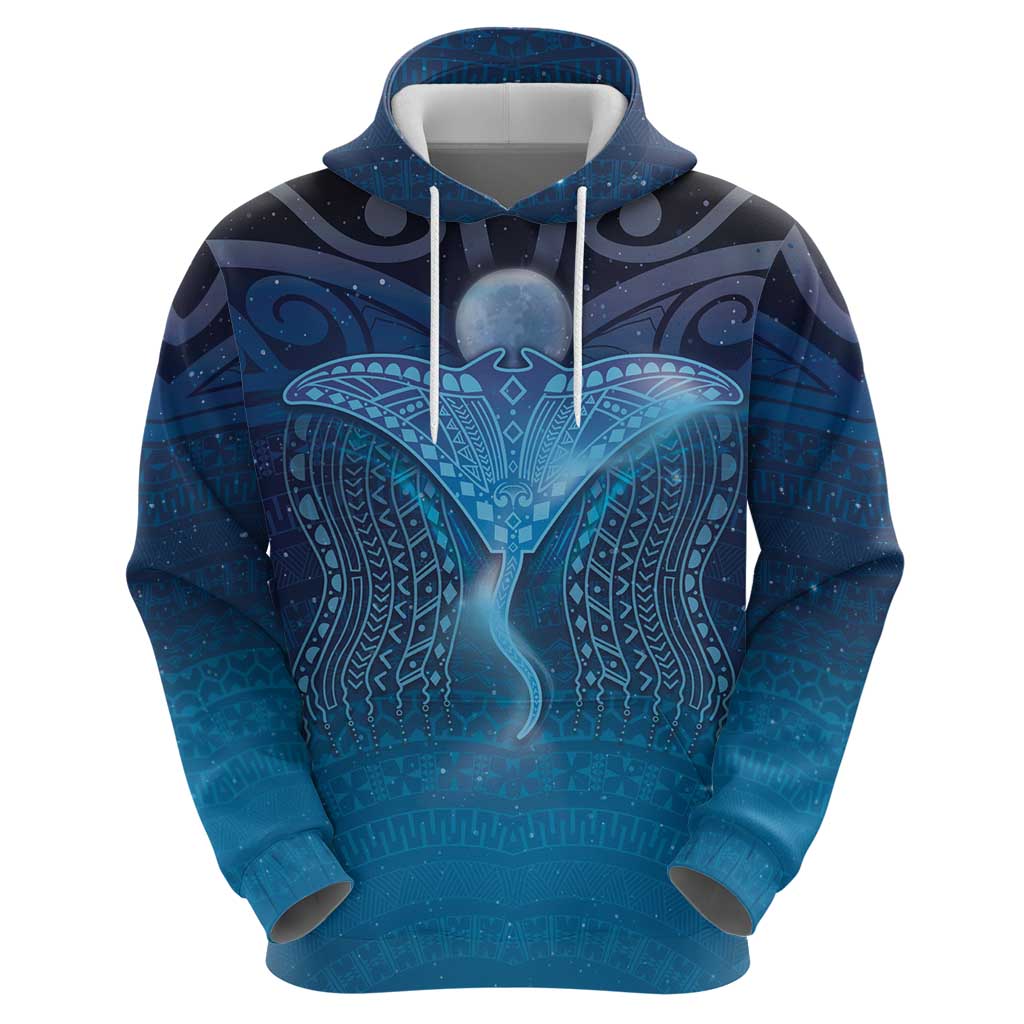Polynesia Manta Ray Hoodie Let's The Sea Set You Free LT05 - Polynesian Pride