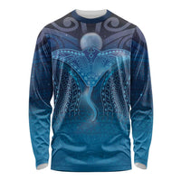 Polynesia Manta Ray Long Sleeve Shirt Let's The Sea Set You Free LT05 Unisex Blue - Polynesian Pride