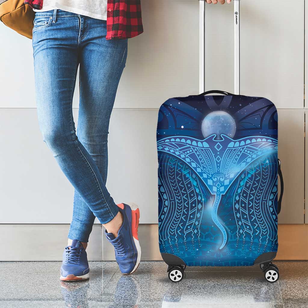 Polynesia Manta Ray Luggage Cover Let's The Sea Set You Free LT05 - Polynesian Pride