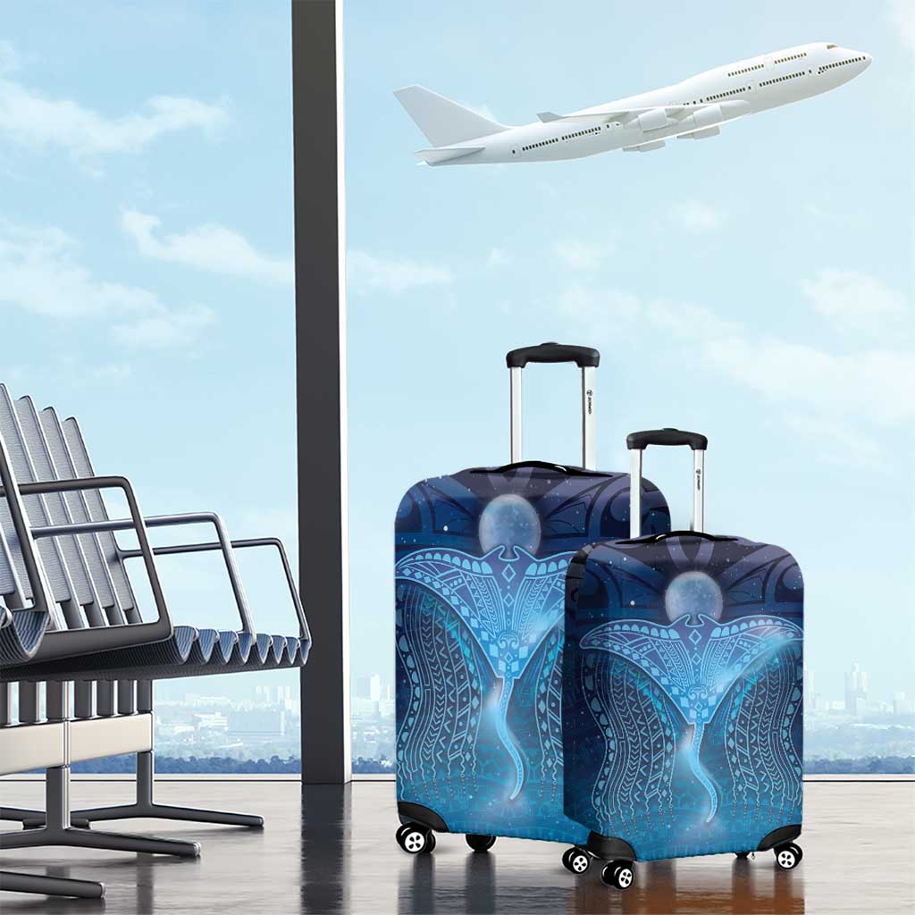 Polynesia Manta Ray Luggage Cover Let's The Sea Set You Free LT05 - Polynesian Pride
