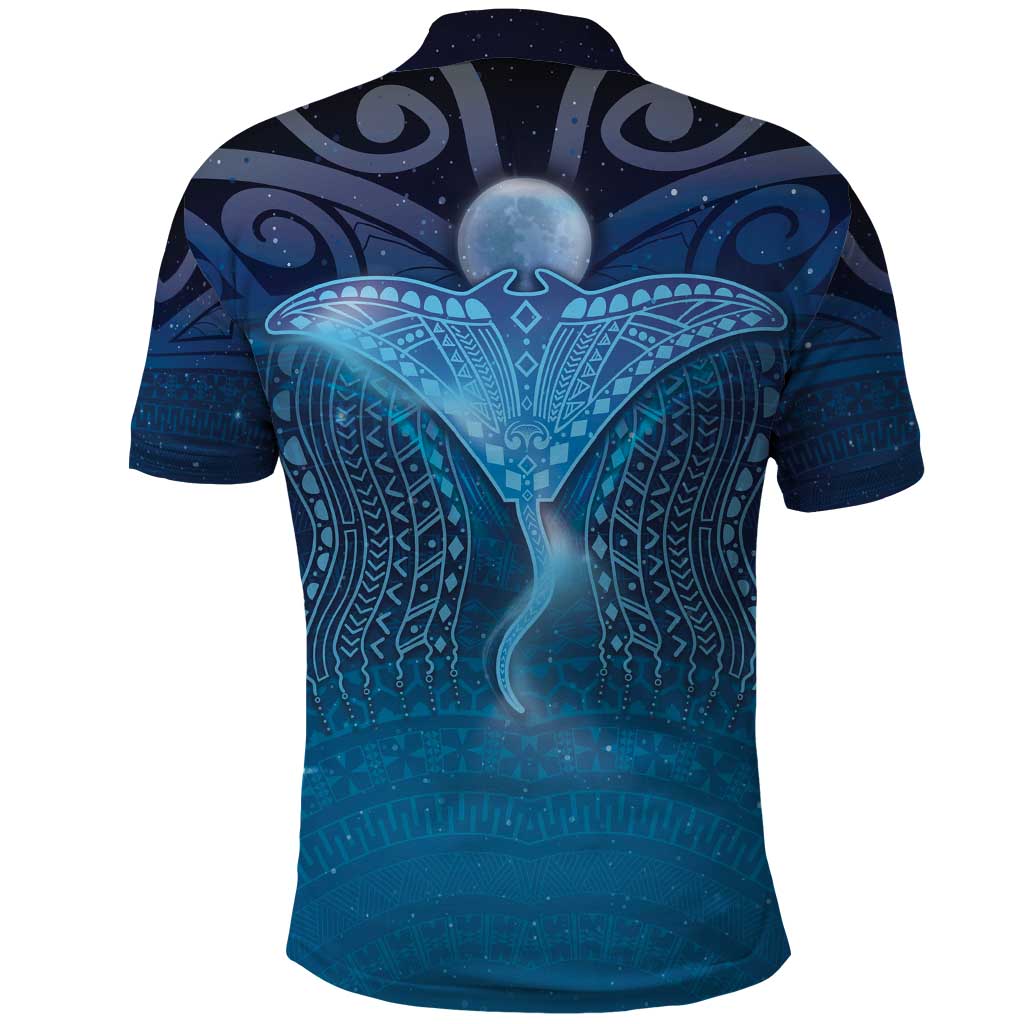 Polynesia Manta Ray Polo Shirt Let's The Sea Set You Free LT05 - Polynesian Pride