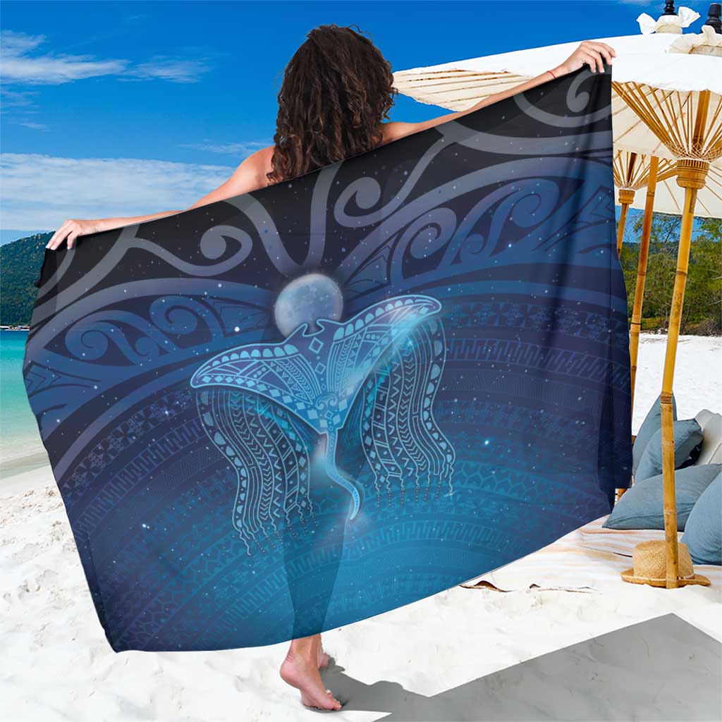 Polynesia Manta Ray Sarong Let's The Sea Set You Free LT05 One Size 44 x 66 inches Blue - Polynesian Pride
